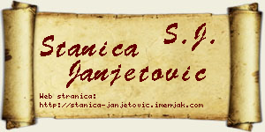 Stanica Janjetović vizit kartica